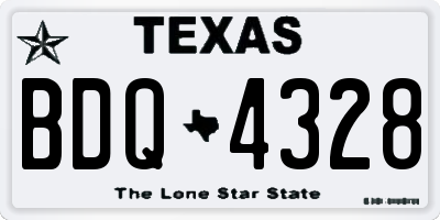 TX license plate BDQ4328