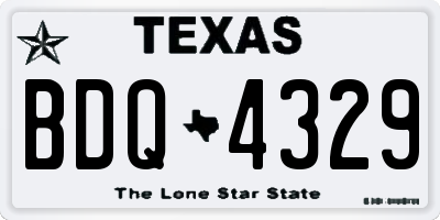TX license plate BDQ4329