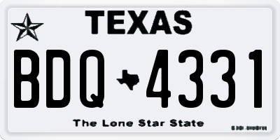 TX license plate BDQ4331
