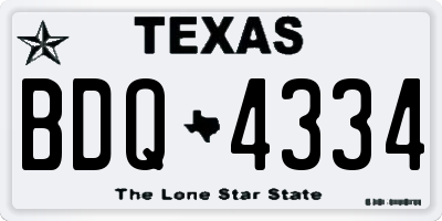 TX license plate BDQ4334