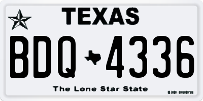 TX license plate BDQ4336