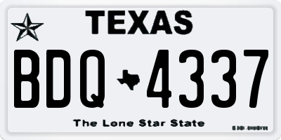 TX license plate BDQ4337