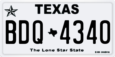 TX license plate BDQ4340