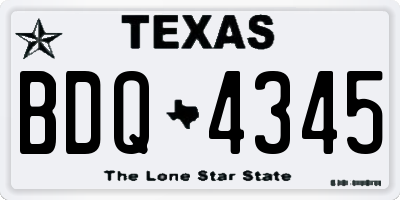 TX license plate BDQ4345