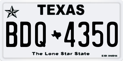 TX license plate BDQ4350