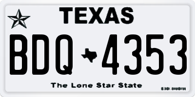TX license plate BDQ4353
