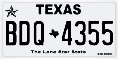 TX license plate BDQ4355