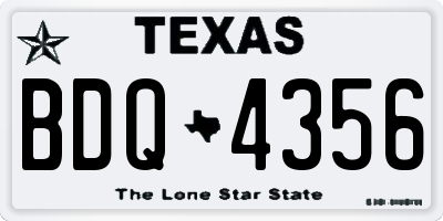 TX license plate BDQ4356