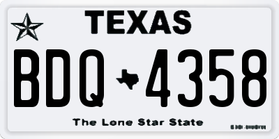 TX license plate BDQ4358