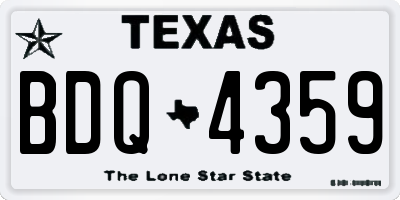 TX license plate BDQ4359