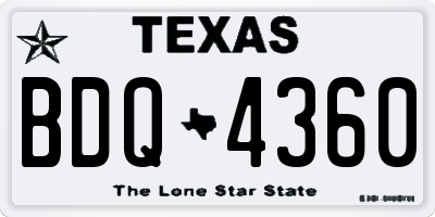 TX license plate BDQ4360