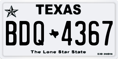 TX license plate BDQ4367