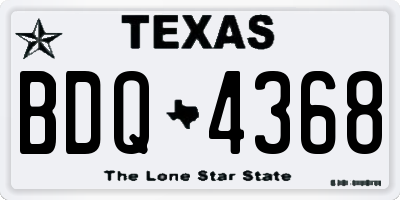 TX license plate BDQ4368