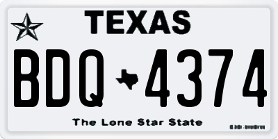 TX license plate BDQ4374