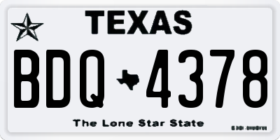 TX license plate BDQ4378
