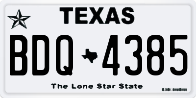 TX license plate BDQ4385