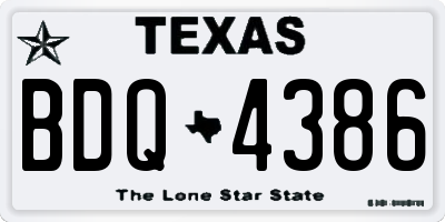 TX license plate BDQ4386