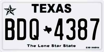 TX license plate BDQ4387
