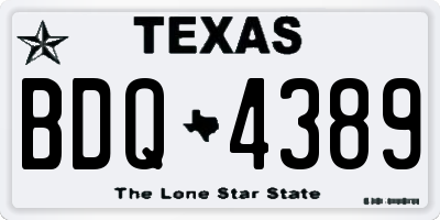 TX license plate BDQ4389