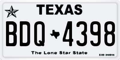 TX license plate BDQ4398