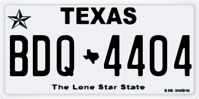 TX license plate BDQ4404