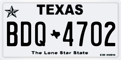 TX license plate BDQ4702