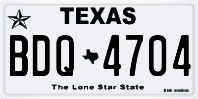 TX license plate BDQ4704