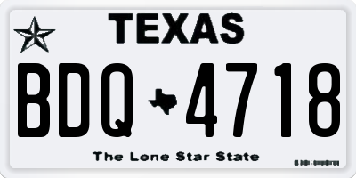 TX license plate BDQ4718