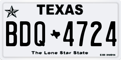 TX license plate BDQ4724
