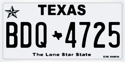TX license plate BDQ4725