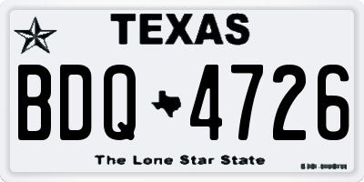 TX license plate BDQ4726