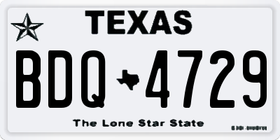 TX license plate BDQ4729