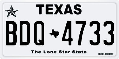 TX license plate BDQ4733