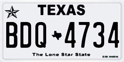 TX license plate BDQ4734