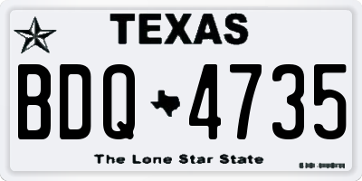 TX license plate BDQ4735