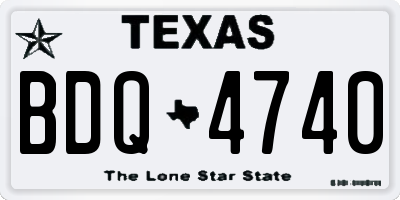 TX license plate BDQ4740