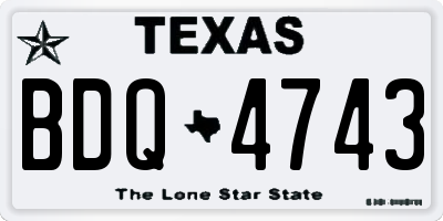 TX license plate BDQ4743