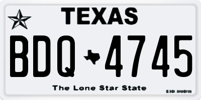 TX license plate BDQ4745