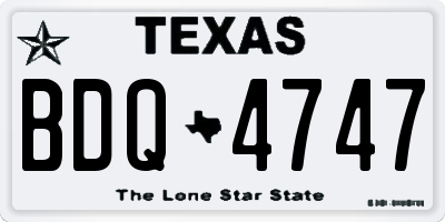 TX license plate BDQ4747