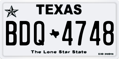 TX license plate BDQ4748