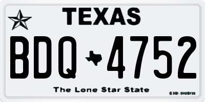 TX license plate BDQ4752