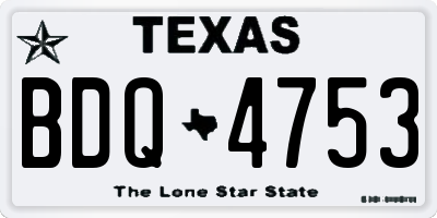 TX license plate BDQ4753