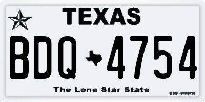 TX license plate BDQ4754