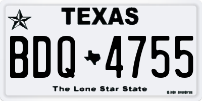 TX license plate BDQ4755