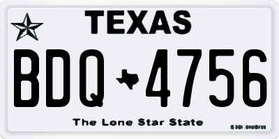 TX license plate BDQ4756