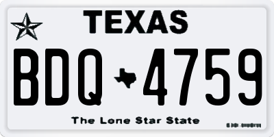 TX license plate BDQ4759