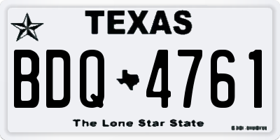 TX license plate BDQ4761