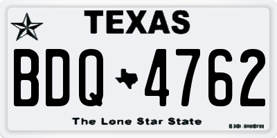 TX license plate BDQ4762