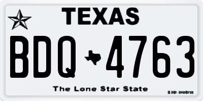 TX license plate BDQ4763