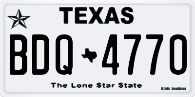 TX license plate BDQ4770